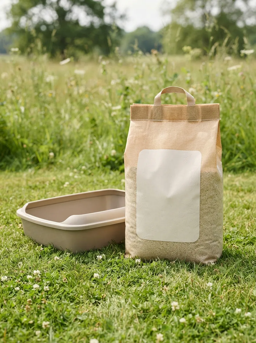 MultiFit Fresh Comfort Wiesenduft 20 l Katzenstreu mit frischem Grünstich vor dem Katzenklo