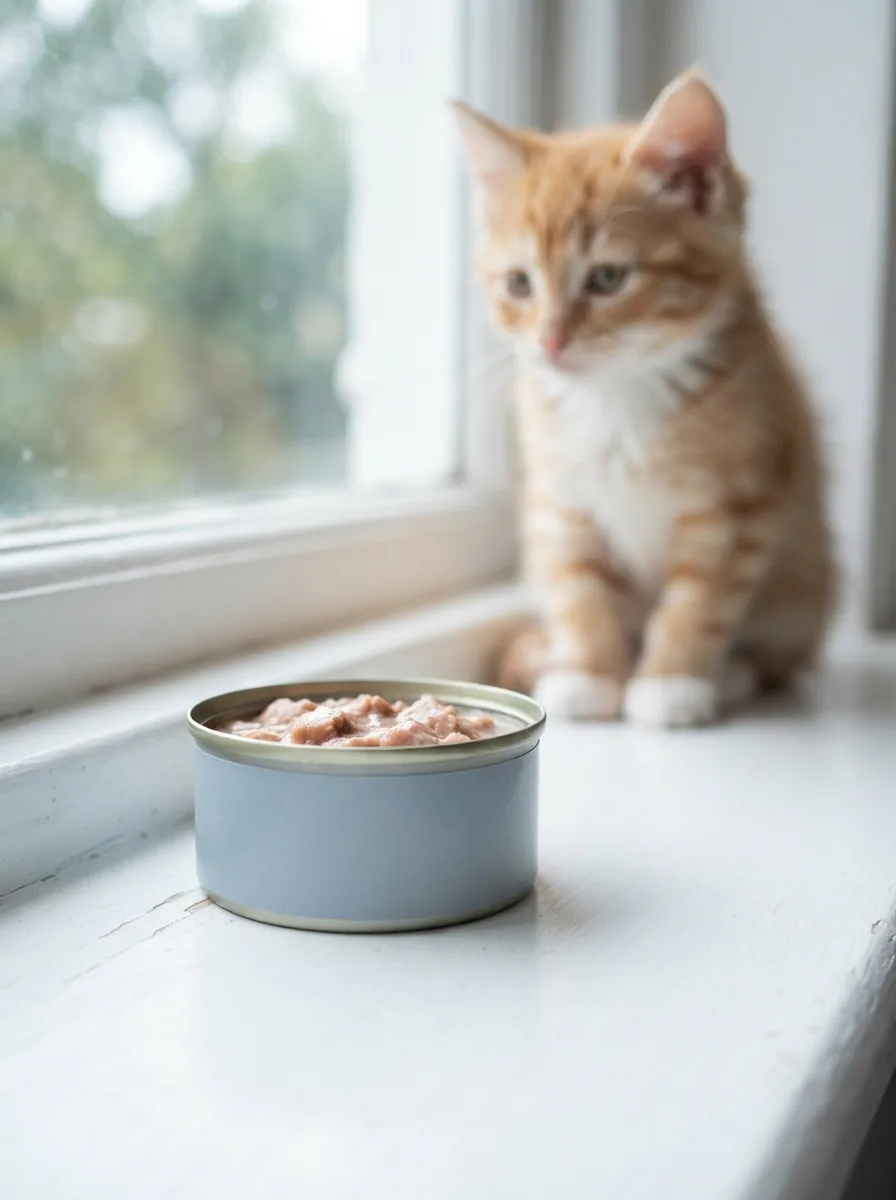 MultiFit Kitten Katzenfutterdose auf einer Fensterbank im Morgenlicht